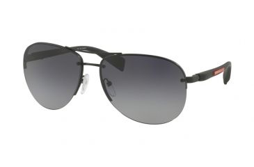 Image of Prada PS 56MS 65 PS56MS Single Vision Prescription Sunglasses PS56MS-DG05W1-62 - Lens Diameter 62 mm, Frame Color Black Rubber