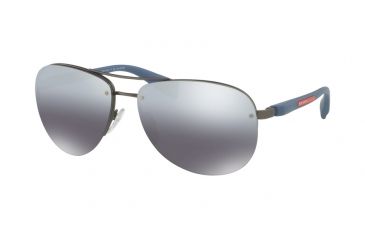 Image of Prada PS 56MS 65 PS56MS Single Vision Prescription Sunglasses PS56MS-DG12F2-62 - Lens Diameter 62 mm, Frame Color Gunmetal Rubber