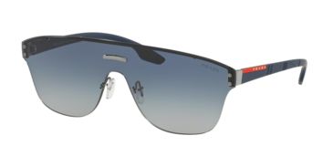 Image of Prada PS57TS Sunglasses 292292-43 - Gunmetal Frame, Light Grey Gradient Blue Lenses