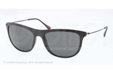 Image of Prada RED FEATHER PS01PS Single Vision Prescription Sunglasses PS01PS-1BO1A1-56 - Lens Diameter 56 mm, Frame Color Black Demi Shiny