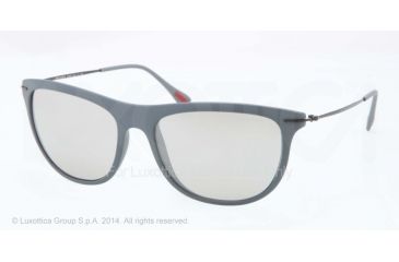 Image of Prada RED FEATHER PS01PS Single Vision Prescription Sunglasses PS01PS-ROR2B0-56 - Lens Diameter 56 mm, Frame Color Dark Grey Rubber
