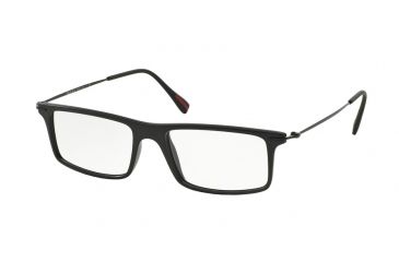 Image of Prada RED FEATHER PS03EV Eyeglass Frames 1BO1O1-51 - Black Demi Shiny Frame