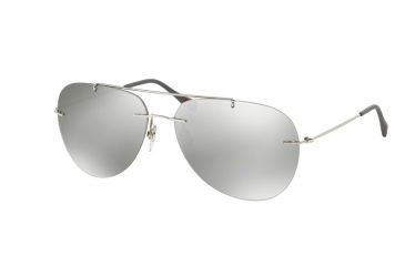 Image of Prada RED FEATHER PS50PS Bifocal Prescription Sunglasses PS50PS-1BC2B0-60 - Lens Diameter 60 mm, Frame Color Steel