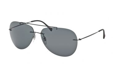 Image of Prada RED FEATHER PS50PS Bifocal Prescription Sunglasses PS50PS-1BO1A1-63 - Lens Diameter 63 mm, Frame Color Black Demi Shiny