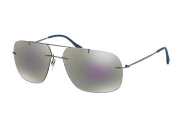 Image of Prada RED FEATHER PS55PS Single Vision Prescription Sunglasses PS55PS-5AV2E2-63 - Lens Diameter 63 mm, Frame Color Gunmetal