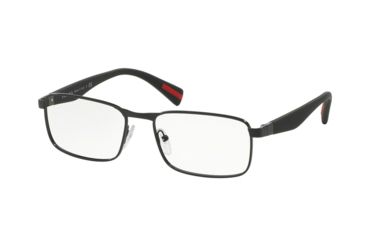 Image of Prada RUBBERMAX PS51GV Bifocal Prescription Eyeglasses 7AX1O1-52 - Black Shiny/rubber Frame