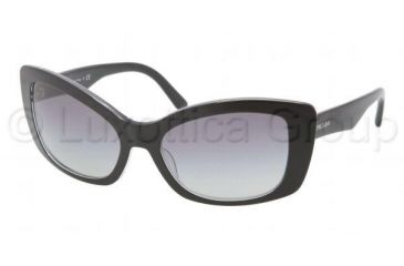 Image of Prada Bifocal Sunglasses PR03NS with Lined Bi-Focal Rx Prescription Lenses PR03NS-2AF3M1-5718 - Lens Diameter 57 mm, Frame Color Crystal Black