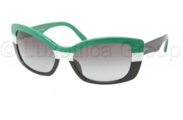 Image of Prada Bifocal Sunglasses PR03NS with Lined Bi-Focal Rx Prescription Lenses PR03NS-DAM3M1-5718 - Lens Diameter: 57 mm, Frame Color: Green / Ivory / Black