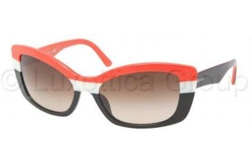 Image of Prada Bifocal Sunglasses PR03NS with Lined Bi-Focal Rx Prescription Lenses PR03NS-DAN6S1-5718 - Lens Diameter: 57 mm, Frame Color: Orange / Ivory / Black