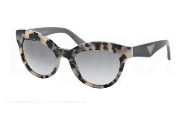 Image of Prada TRIANGLE PR23QS Progressive Prescription Sunglasses PR23QS-KAD3M1-53 - Lens Diameter 53 mm, Frame Color White Havana