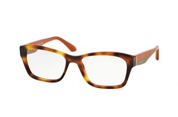 Image of Prada VOICE PR24RV Progressive Prescription Eyeglasses TKR1O1-52 - Havana Frame