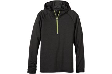 Image of prAna Breaker Hooded 1/4 Zip Shirt - Men's -Black-Small