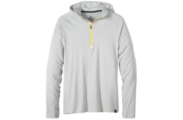 Image of prAna Breaker Hooded 1/4 Zip Shirt - Men's -Silver-XX-Large