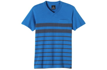 Image of prAna Breyson V-Neck T-Shirt - Men's-Classic Blue-Small