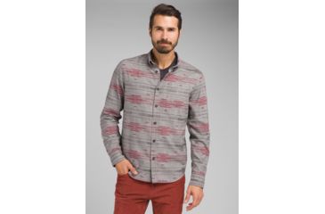 Image of prAna Broderick Long Sleeve - Slim - Mens, Gravel, Small, M23190635-GRA-S