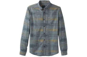Image of prAna Broderick Long Sleeve - Slim - Mens, Grey Blue, Large, M23190635-GYBL-L