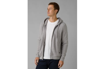 Image of prAna Cardiff Fleece Full Zip Hoodie, Heather Grey, XLarge, 1967701-020-ST-XL