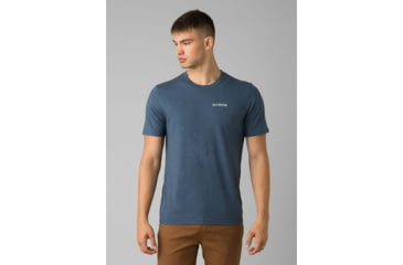 Image of prAna Castle Crest T-Shirt - Mens, Denim Heather, Large, M11201593-DEHT-L