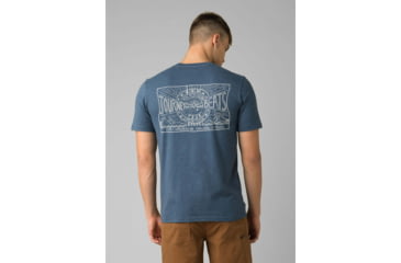 Image of prAna Castle Crest T-Shirt - Mens, Denim Heather, Large, M11201593-DEHT-L
