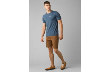 Image of prAna Castle Crest T-Shirt - Mens, Denim Heather, Large, M11201593-DEHT-L