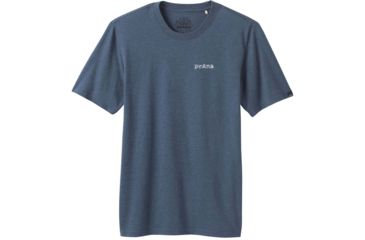 Image of prAna Castle Crest T-Shirt - Mens, Denim Heather, Large, M11201593-DEHT-L