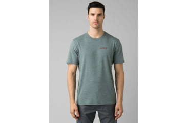 Image of prAna Castle Crest T-Shirt - Mens, Smoky Blue Heather, Large, M11201593-SMHT-L