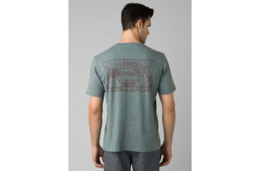Image of prAna Castle Crest T-Shirt - Mens, Smoky Blue Heather, Large, M11201593-SMHT-L