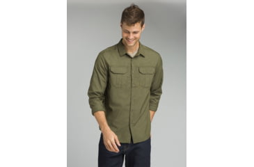 Image of prAna Citadel Long Sleeve Shirt - Mens, Cargo Green, Medium, M21170308-CAGR-M