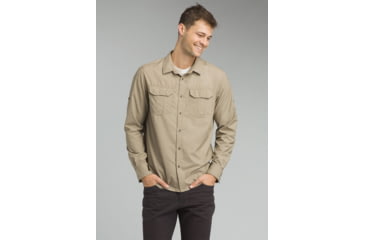 Image of prAna Citadel Long Sleeve Shirt - Mens, Dark Khaki, X-Large, M21170308-DKKH-XL