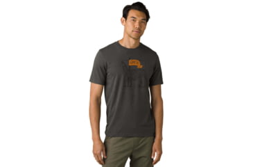 Image of prAna Como Te Llama Journeyman 2 T-Shirt, Charcoal Heather, Small, 1966801-001-ST-S