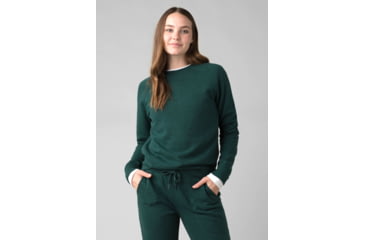 Image of prAna Cozy Up Sweatshirt - Womens, Deep Pine Heather, Small, 1967291-300-S