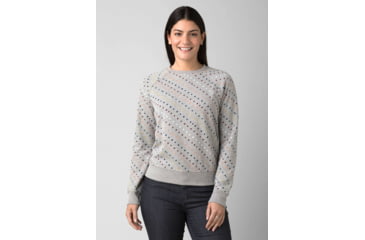 Image of prAna Cozy Up Sweatshirt - Womens, Heather Grey Ditsy Road, Medium, 1967291-020-M
