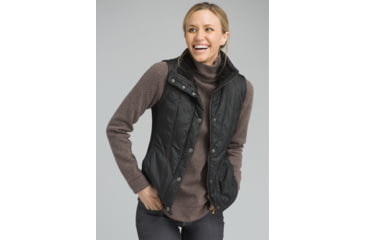 Image of prAna Diva Vest, Snap Button Closure - Womens, Black, XSmall, W13180560-BLK-XS