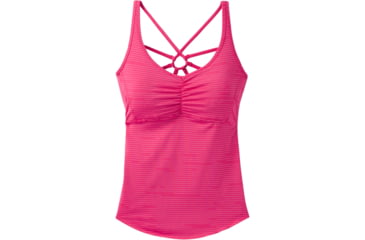 Image of prAna Dreaming Top - Women's-Cosmo Pink Broken Stripe-Medium