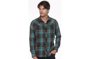 Image of Farley Long Sleeve Shirt - Mens-Dark Olive-Small