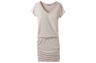 Image of prAna Foundation Dress - Womens, Pebble Grey Heather Stripe, Large, W31180370 -064-L