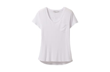 Image of prAna Foundation Short Sleeve V-Neck - Womens, White, Extra Small, 1971451-100-XS