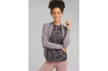Image of prAna Foundation Shrug Sweaters - Womens, Heather Grey, Small, W23190958-HTGY-S