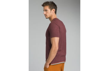 Image of prAna Garrity Short Sleeve Henley T-Shirt - Mens, Black Cherry, Large, M11181406-BKCY-L