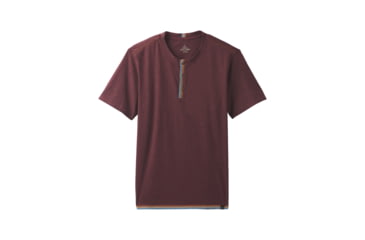 Image of prAna Garrity Short Sleeve Henley T-Shirt - Mens, Black Cherry, Large, M11181406-BKCY-L