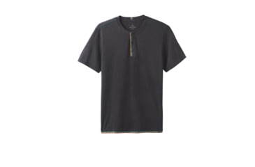 Image of prAna Garrity Short Sleeve Henley T-Shirt - Mens, Black, Small, M11181406-BLK-S