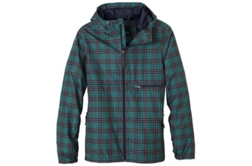 Image of prAna Grayson Rain Jacket - Men's -True Teal Plaid -X-Large