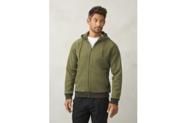 Image of Prana Halgren Urban Full Zip Hoodie Mens, Cargo Green Heather, Small, M21181412-CGHT-S