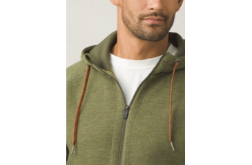 Image of Prana Halgren Urban Full Zip Hoodie Mens, Cargo Green Heather, Small, M21181412-CGHT-S