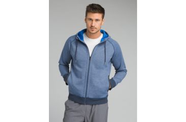 Image of prAna Halgren Urban Full Zip Hoodie - Men's, Equinox Blue Heather, XSmall, M21181412-EBHT-XS
