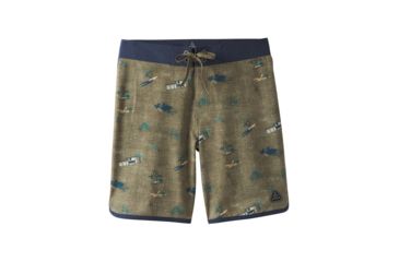 Image of prAna High Seas Boardshort, Green Big Island, 28 Waist, M3HSEA116 -373-28