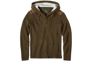 Image of prAna Hooded Henley Sweater - Men's -Cargo Green-Small