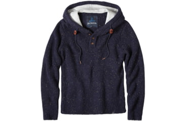Image of prAna Hooded Henley Sweater - Men's -Nautical-Small