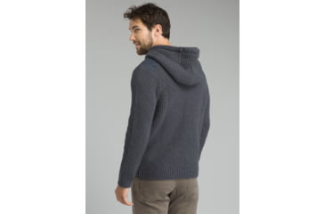 Image of prAna Hooded Henley Sweater - Mens, Coal, Large, M2PHHS316-COAL-L