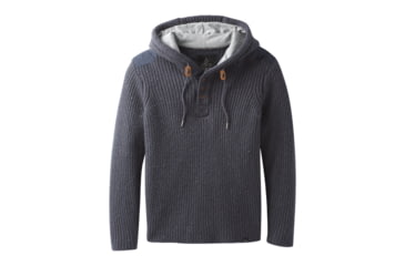 Image of prAna Hooded Henley Sweater - Mens, Coal, Large, M2PHHS316-COAL-L